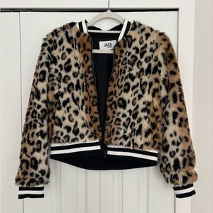 Jack by BB Dakota Leopard Print Bomber Jacket